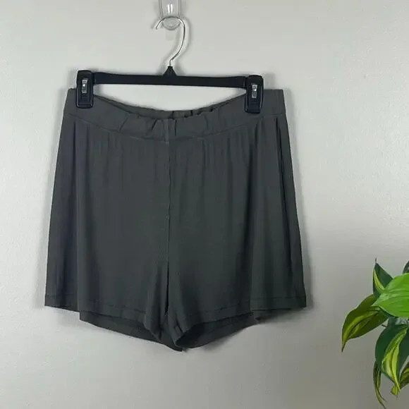 Skims Gray Ribbed Boxers Size Medium - Picture 1 of 10